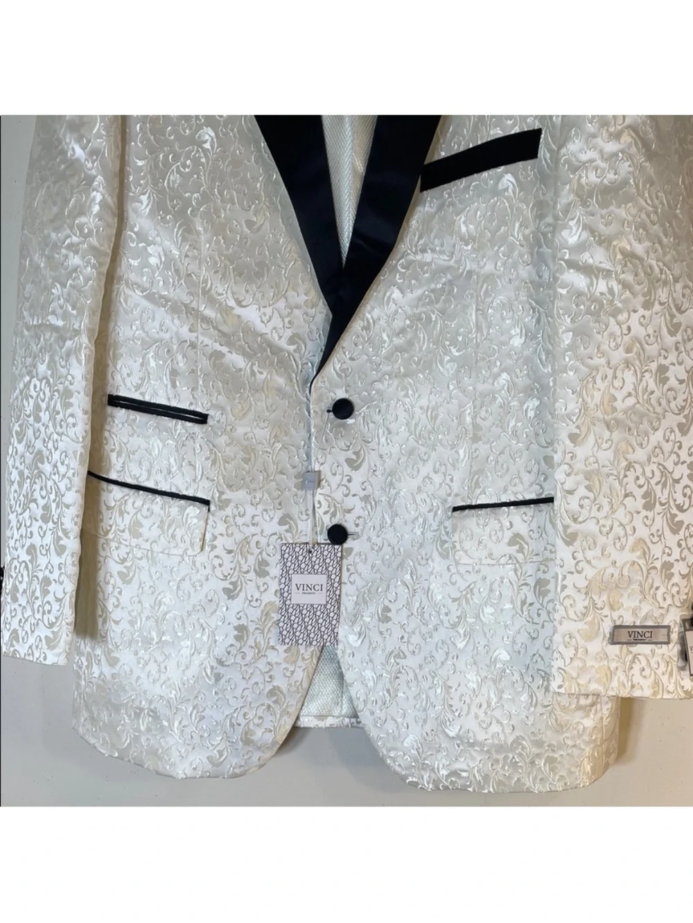 VINCI Colorblock Jacquard Tuxedo Jacket. Men's Large. NWT.